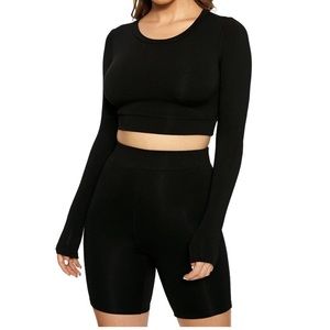 Naked Wardrobe ‘Shorty Loves Her Crew-Neck Set”